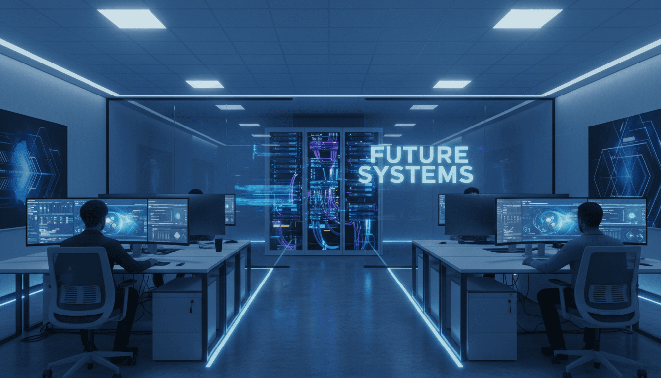 professional technology and cybersecurity office environment with server equipment